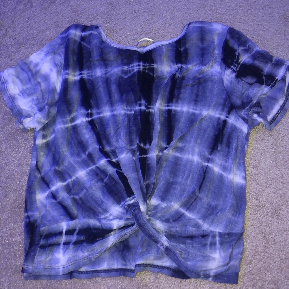 gaze blue tie dye crop top size: Xs
